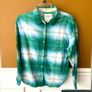 American Eagle 1977 Men’s Plaid Flannel Shirt Size S Outdoors Cabincore